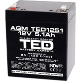 Acumulator plumb acid TED Electric A0061963, 12 V, 5100 mAh