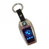 Breloc Bricheta Antivant Dublu Arc LED USB Reincarcabil Logo BMW Argintiu Aliaj Zinc