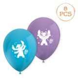 Set Baloane Party, Disney, Model Stitch, Albastru și Mov, 28 cm, 8 Bucăți, Oem
