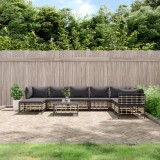 VidaXL Set mobilier de grădină cu perne, 9 piese, antracit, poliratan 3186793