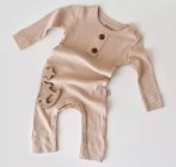 Cumpara ieftin Salopeta cu maneca lunga si pantaloni lungi din bumbac organic si modal - Blush BabyCosy (Marime: 0-3 Luni)