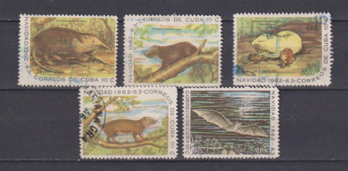 CUBA FAUNA MI. 830-834 STAMPILAT