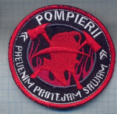 AX 1197 EMBLEMA POMPIERI -,,PREVENIM PROTEJAM SALVAM&amp;quot; -PENTRU COLECTIONARI foto