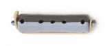 Set 12 bucati bigudiuri din plastic cu elastic pentru permanent Gri&amp;albastru 60 mm x grosime 15 mm