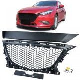 Grila sport fara emblema &icirc;n design fagure negru, potrivita pentru Mazda 3 BM 2013-2017 Performance AutoTuning
