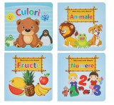 Set 4 carti interactive pentru copii EMC ONSHOP&reg; Culori, Animale, Fructe, Numere, pagini complet cartonate, invatare timpurie