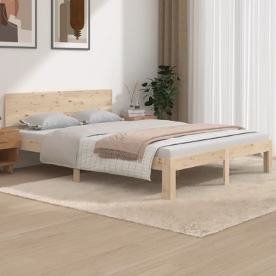 vidaXL Cadru de pat, 140x190 cm, lemn masiv de pin 810475 foto