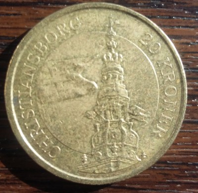 (M1192) MONEDA DANEMARCA - 20 KRONER 2003, CHRISTIANSBORG foto