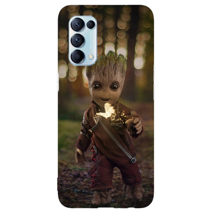 Husa compatibila cu Oppo A15s model Baby Groot, Silicon, TPU, Viceversa