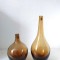 Lot 2 vaze de sticla HANDMADE QUALITY, design retro, 32cm inalime si 21cm inaltime