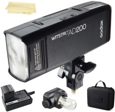 Kit Blitz Godox AD200 Speedlight Wistro Flash Portabil 200Ws + accesorii foto