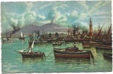 CP851N Napoli, Il Porto, pittore G Carelli, carte poștală