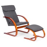 Balansoar finlandez cu cadru din lemn și suport pentru picioare hazel - gri