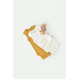 Set 2 body-uri fara maneci bebe unisex din bumbac organic si modal - Mustar/Ecru, BabyCosy (Marime: 0-3 Luni)