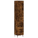 Dulap inalt, stejar fumuriu, 34,5x34x180 cm, lemn prelucrat