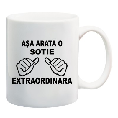 Cana alba personalizata &amp;quot; Sotie Extraordinara&amp;quot;, INOVATIX&amp;reg;. 330ml foto