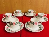 6 CESCUTE CU FARFURIOARE DIN PORTELAN FIN- MARCAJ PORCELAINE DE PARIS- LIMOGES FRANCE
