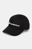 Karl Lagerfeld șapcă de baseball din bumbac K/ESSENTIAL culoarea negru, cu imprimeu, A1W33071