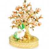 Statueta feng shui copac cu flori de piersic si iepure 2021, Stonemania Bijou