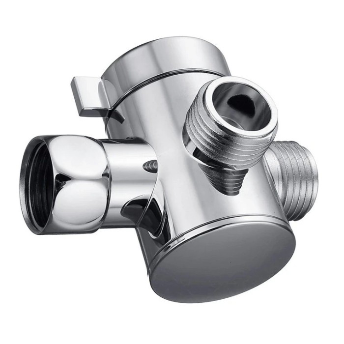 Deviator dus, 3 cai, cromat, 55x70x20mm