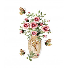 Sticker decorativ, Vaza cu flori, 67 cm, 812STK