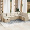 VidaXL Set de canapele pentru grădină cu pernă 8 pcs Bej Rattan poli 3360462
