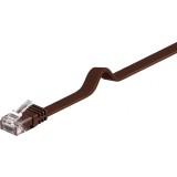 Cablu de retea RJ45 UTP cat 6 1m cupru Flat Maro inchis, Goobay 95890