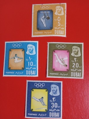 DUBAI, SPORT - 3 VALORI MNH + 1 ȘTAMPILAT foto