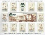 Romania 2019 - 160th Invatamant juridic, colita stampilata