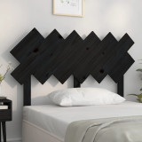 Tăblie de pat, negru, 122,5x3x80,5 cm, lemn masiv de pin, vidaXL