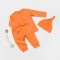 Set 3 piese:bluza, pantaloni si caciulita Printed, BabyCosy, 50% modal+50% bumbac, Apricot (Marime: 9-12 luni)
