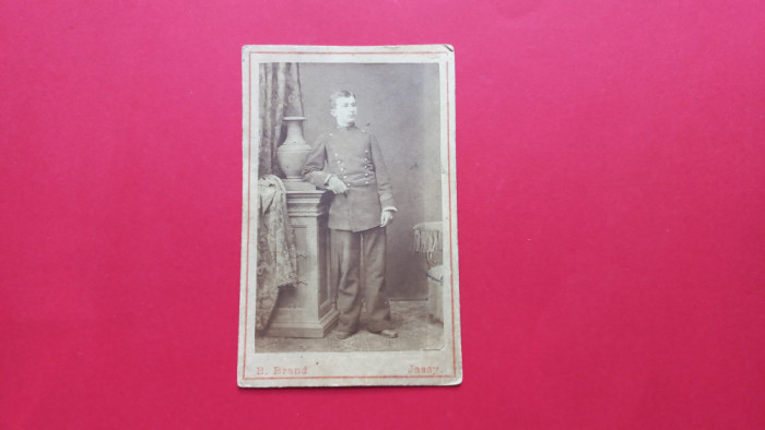 CDV Iasi 1882 Militar Foto Atelier B.Brand Iuan G. Lecca Prefect Liberal