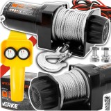 Troliu manual 12 V 110 A, tragere maxima 2000 lb, capacitate ridicare 907 Kg, lungime calbu 12 m, grosime cablu 4.2 mm, Verke