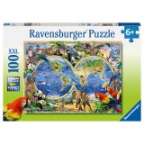 Puzzle Animalele Lumii, 100 Piese, Ravensburger
