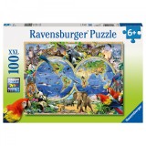 PUZZLE ANIMALELE LUMII, 100 PIESE