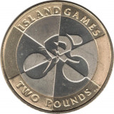 Gibraltar 2 Pounds 2019 -Elizabeth II (Island Games) 28.4mm, V18, KM-New UNC !!!, Europa, Cupru-Nichel