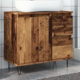 Gossi dulap chiuveta baie, lemn vechi, 65x33x60 cm, lemn prelucrat