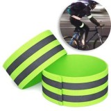 Benzi reflectorizante pentru brat si picior, Set 2 buc, Verde, cu inchidere tip arici, CMCLASS