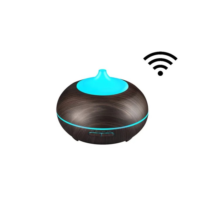 Difuzor aromaterapie cu ultrasunete Smart WiFi lumina LED 7 culori V-Rising VR-N09S 400 ml wenge