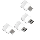 Set 4 lampi USB Parafasa, LED, Lumina calda, 1 W, 5 V, 3 x 2.5 cm, Alb