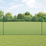 VidaXL &Icirc;ngrădire cu S&acirc;rmă Sudată cu 22 Posturi U Verde 1.5x50 m Oțel