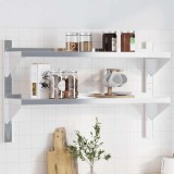 VidaXL Raft perete 2 niveluri 100x23,5x60 cm argintiu oțel inoxidabil