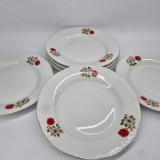 Set farfurii desert portelan vechi, vintage, romanesc Arpo - Curtea de Arges