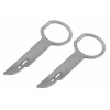 Set 2 chei demontare radio si navigatie auto, 7 cm, otel, argintiu, Oem