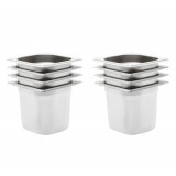 vidaXL Recipiente Gastronorm 8 buc. GN 1/6 150 mm oțel inoxidabil 50908