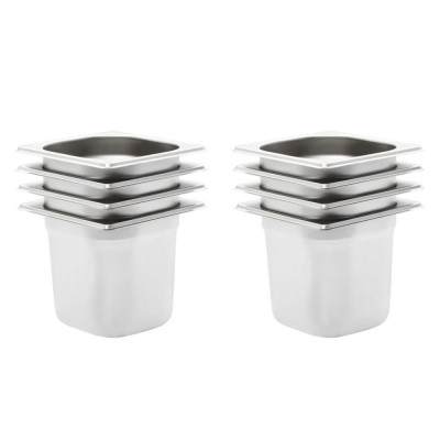 vidaXL Recipiente Gastronorm 8 buc. GN 1/6 150 mm oțel inoxidabil 50908 foto