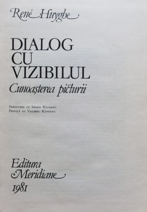 Dialog Cu Vizibilul - Rene Huyghe , C362