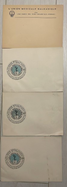 Lot 4 plicuri mari Uniunea Medicala Balcanica 1988 a 50 aniversare Sediul Bucuresti Str. Gabriel Peri Nr 1 sanitar comunism epoca de aur Atena Grecia
