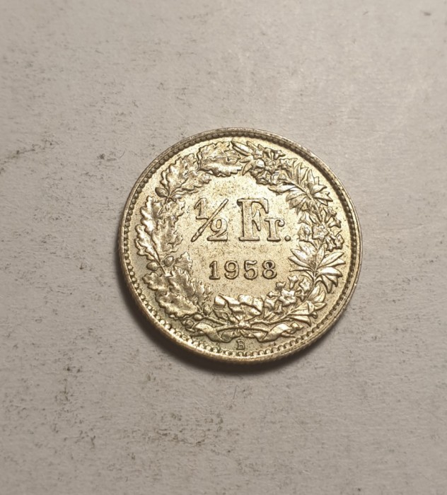 Elvetia 1/2 Franc 1958 Unc