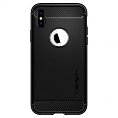 Husa iPhone X/XS, Spigen Rugged Armor, Negru foto